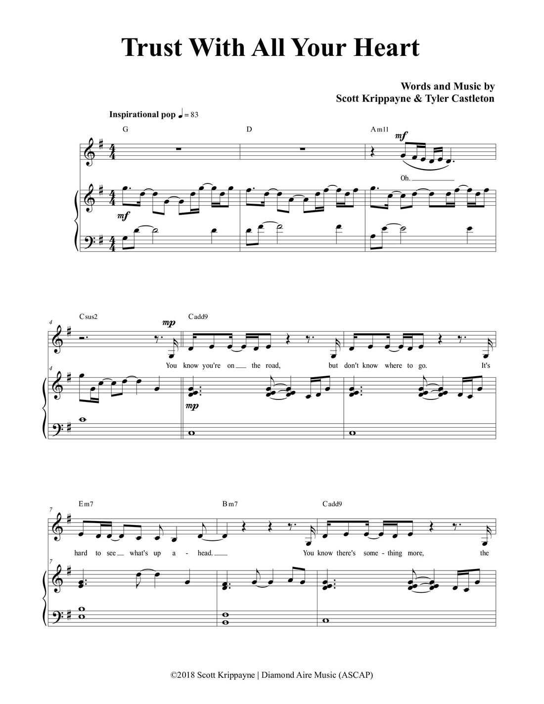 Trust With All Your Heart - original key (Gmajor) - EFY 2019 Trust With All Thine Heart