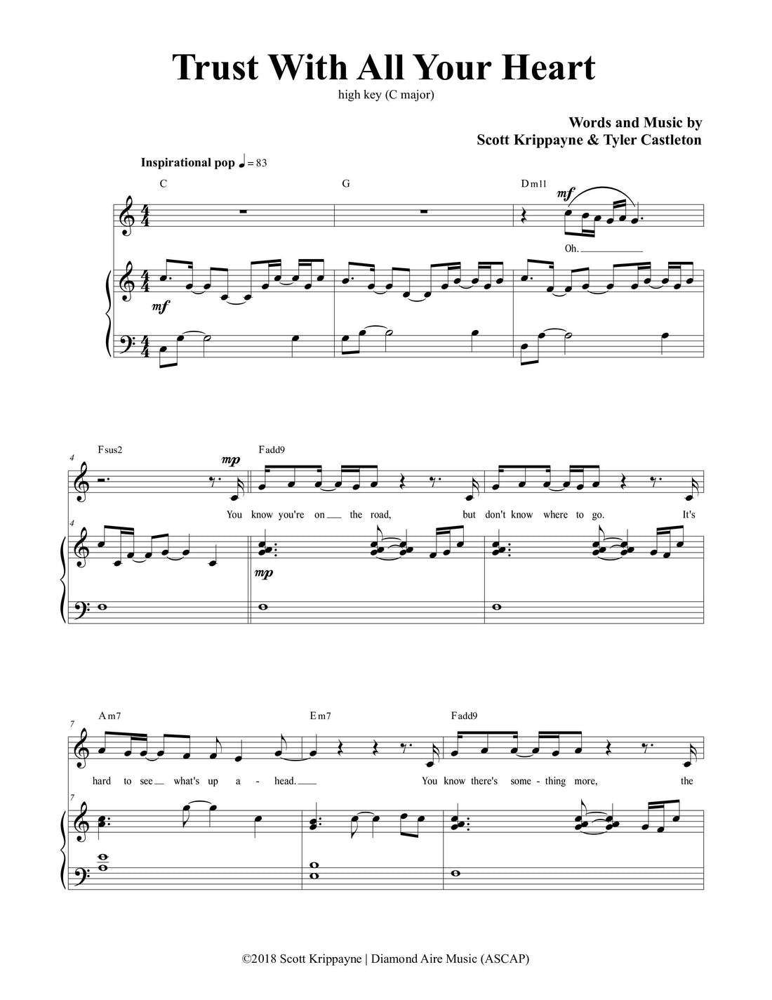 Trust With All Your Heart - high voice (Cmajor) - EFY 2019 Trust With All Thine Heart