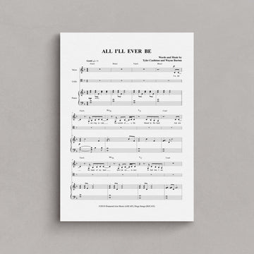 All I’ll Ever Be – CELLO PART – Key of B Flat