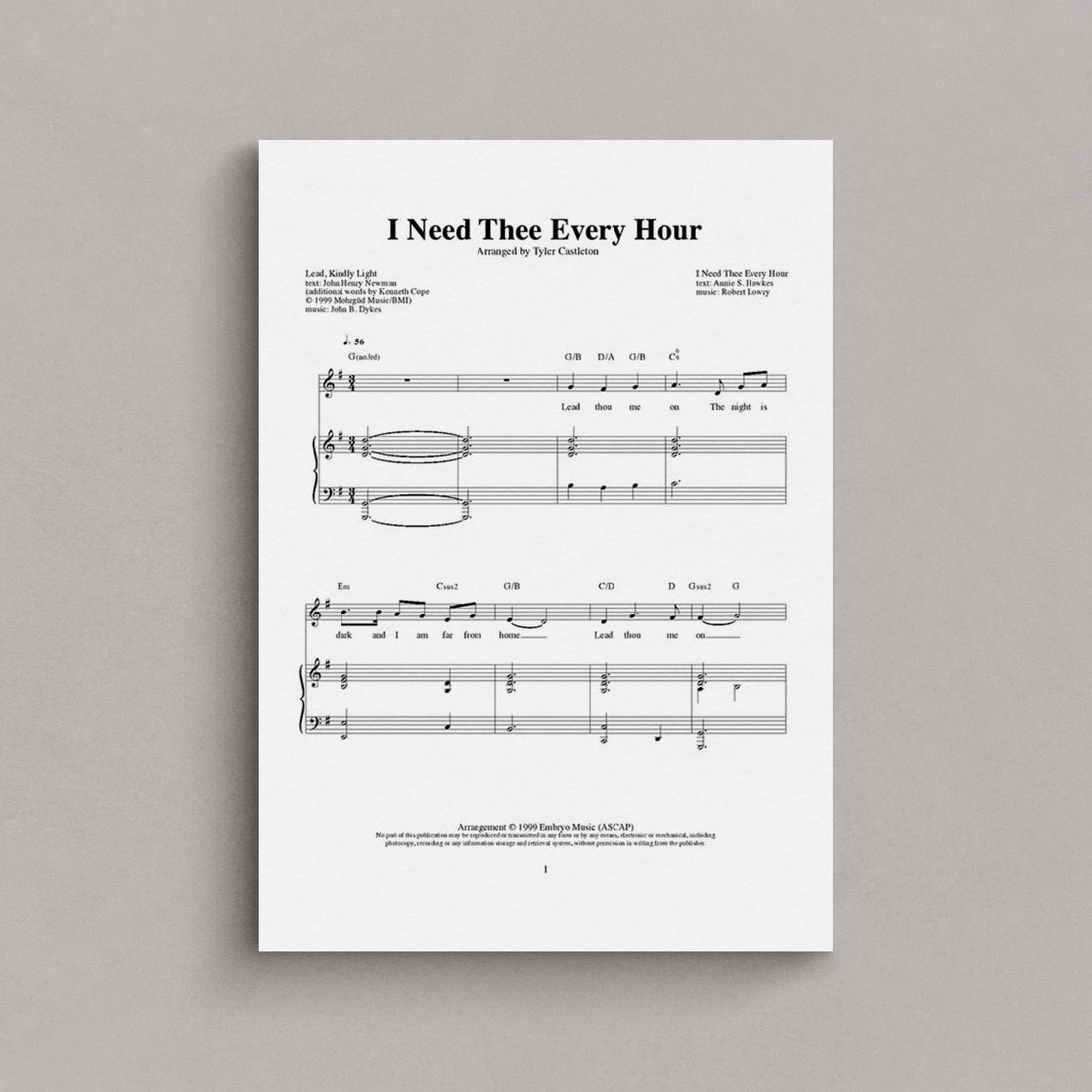 I Need Thee Every Hour