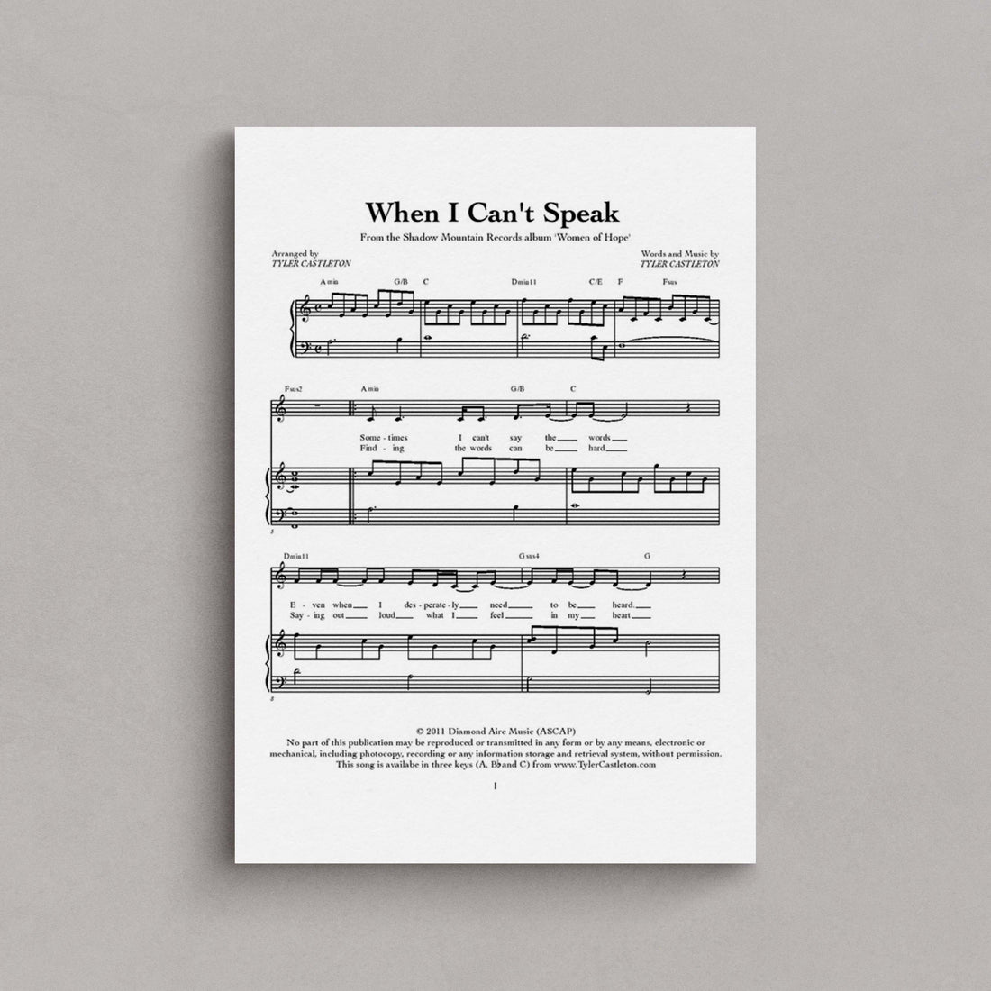 When I Can’t Speak (high range)