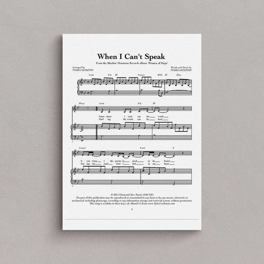 When I Can’t Speak (medium range)