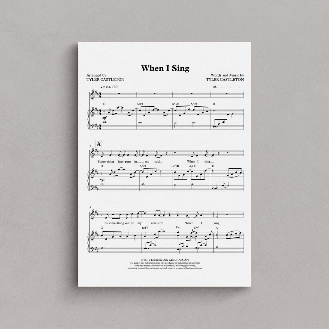 When I Sing – Medium Range (original key)